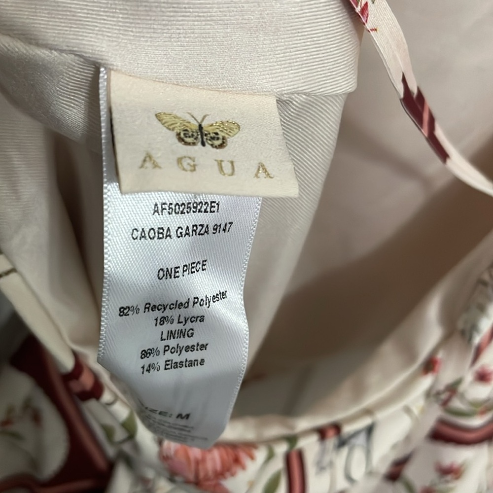 Agua by Agua Bendita Burgundy and Cream One Piece Swimsuit - Picture 8 of 9